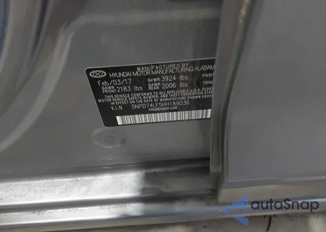 2017 Hyundai Elantra Se z USA, uszkodzony, nr VIN 5NPD74LF5HH189036